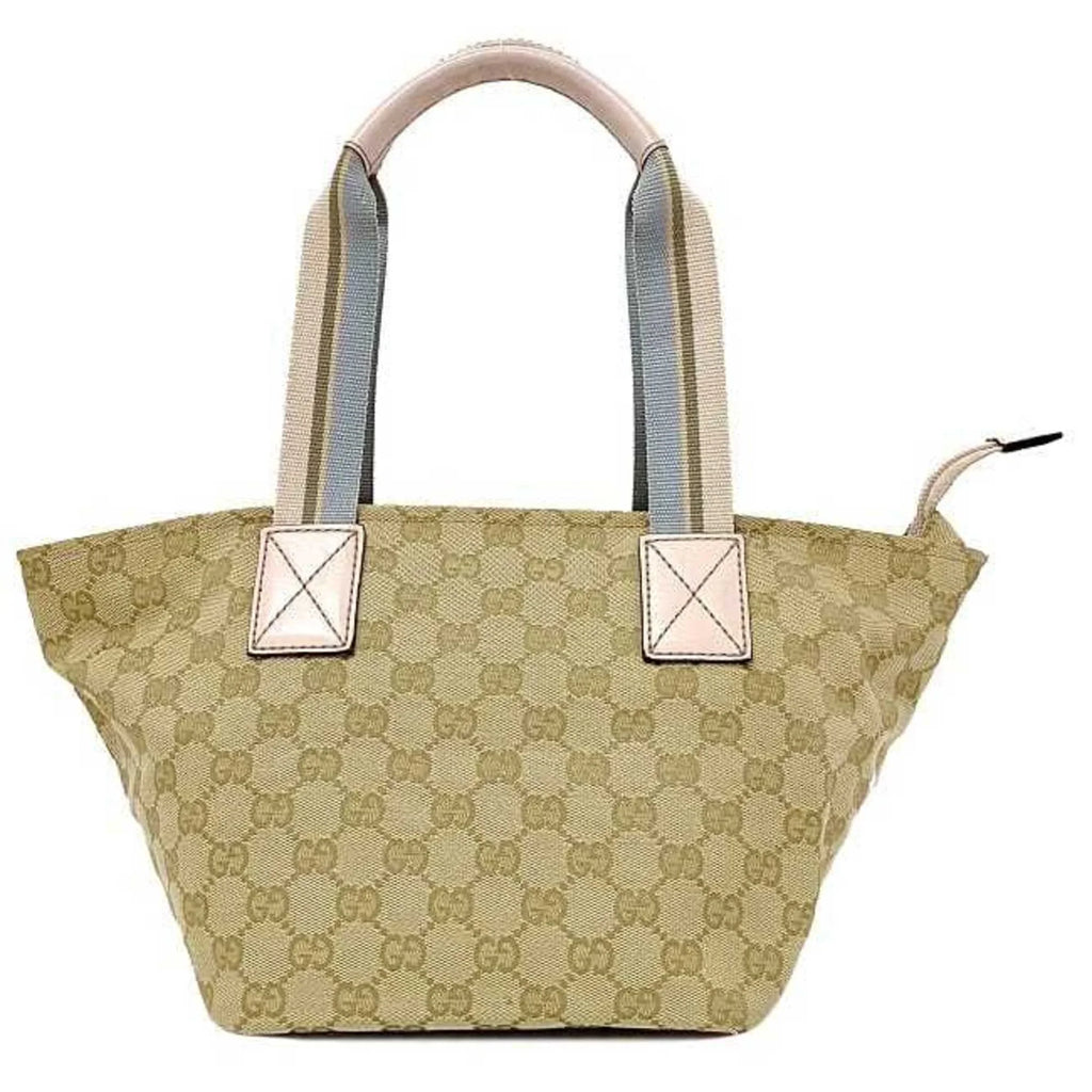 Blue Handbag (Good) Canvas GG Women's Pink Pre-Owned Beige Tote Pastel 131228 Leather Bag