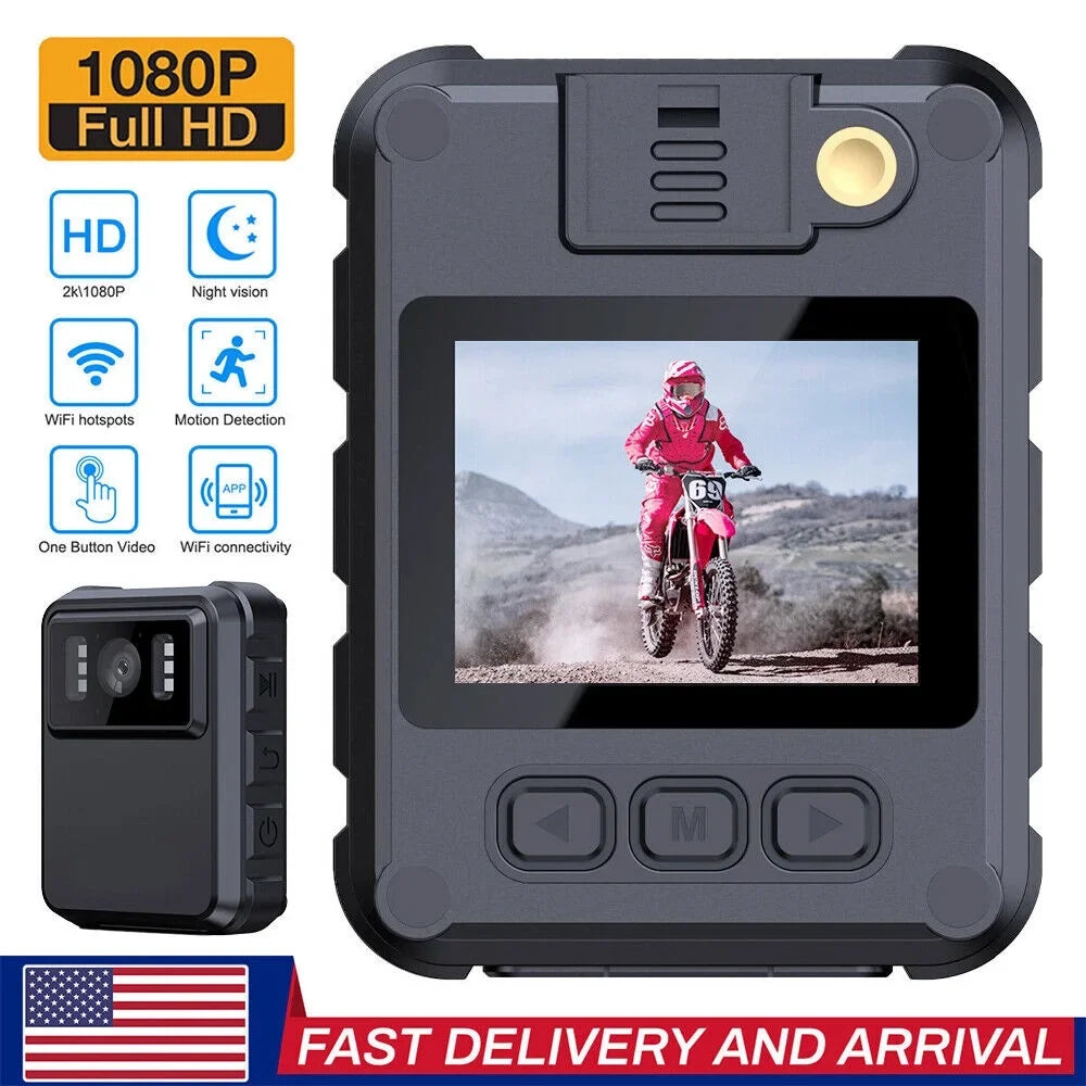 Body DVR Recording Camera JLLOM and Vision with Night 1080P Police Audio 2k Video HD Camcorder - Mini