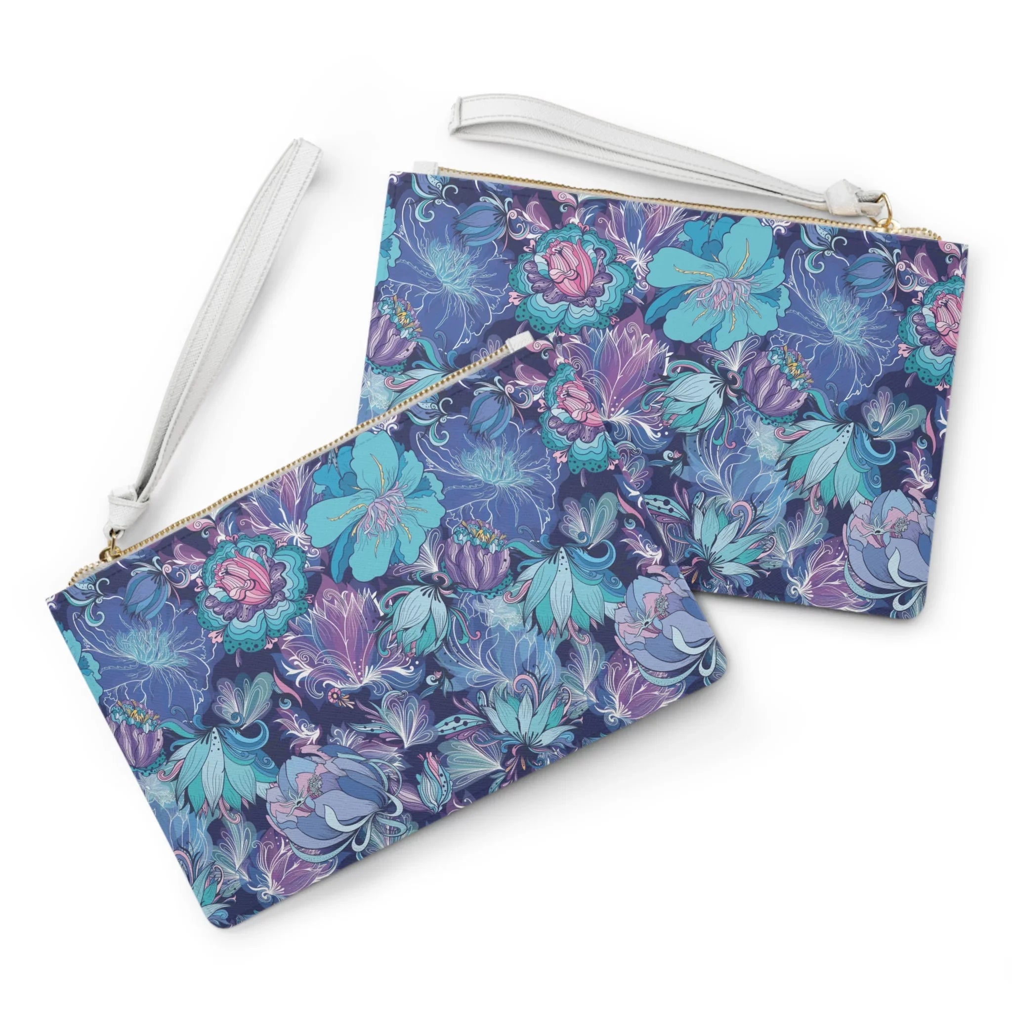 Clutch White Floral Fusion Navy, Purple, Bag