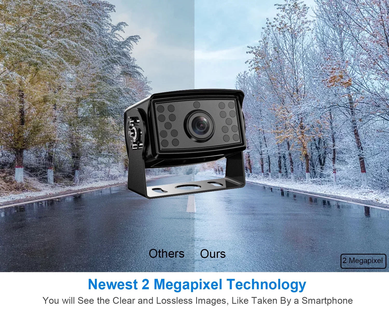 Front/Rear View (FHD3) IP69 Truck/Trailer/RV Lines Screen Waterproof Split HD Wired Ⅱ W/ 7-inch Backup Parking Dual Monitor Cameras Systems, Recording 1080P for 7" RV Fookoo Camera