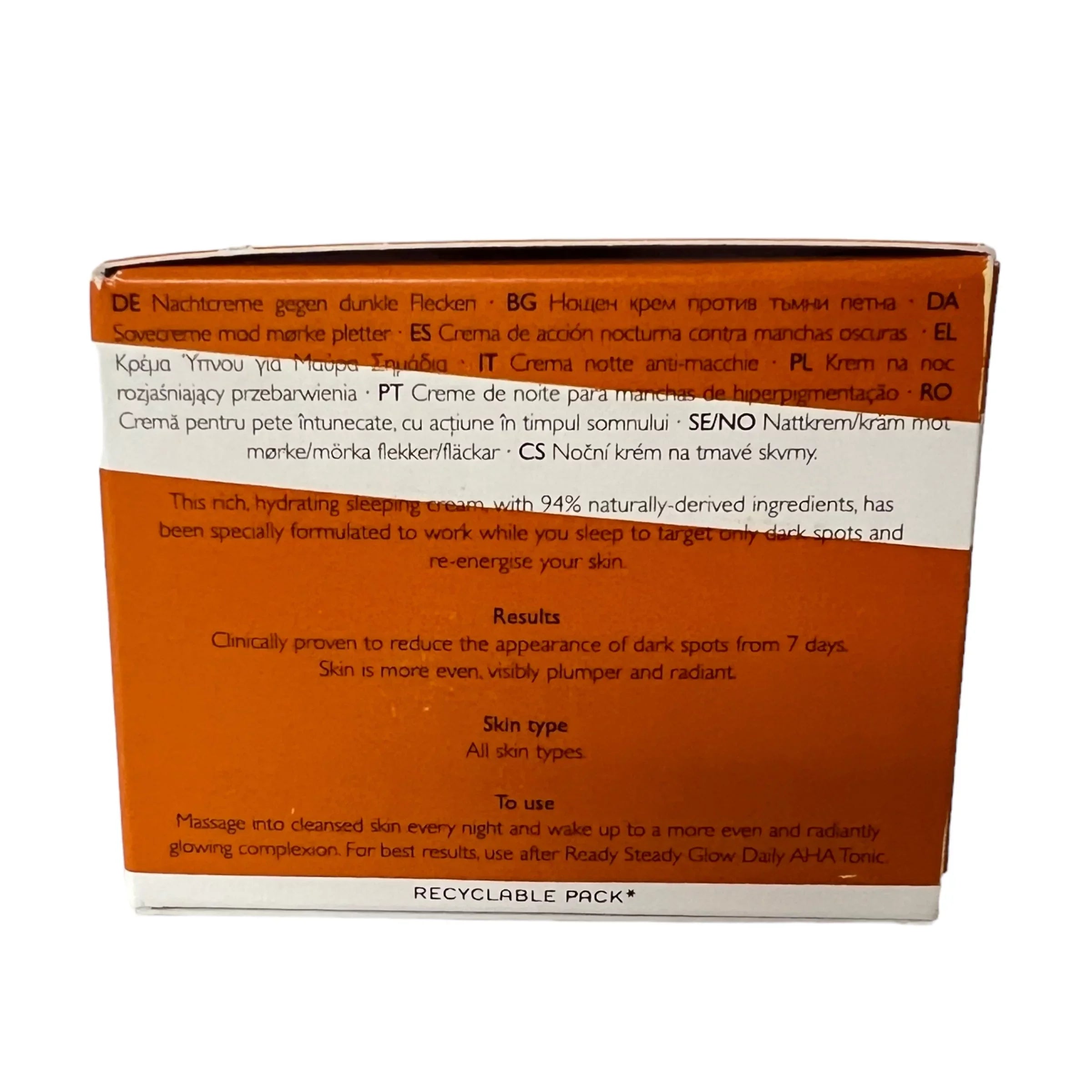 oz Glow Skincare 1.7 fl Cream Sleeping REN Overnight