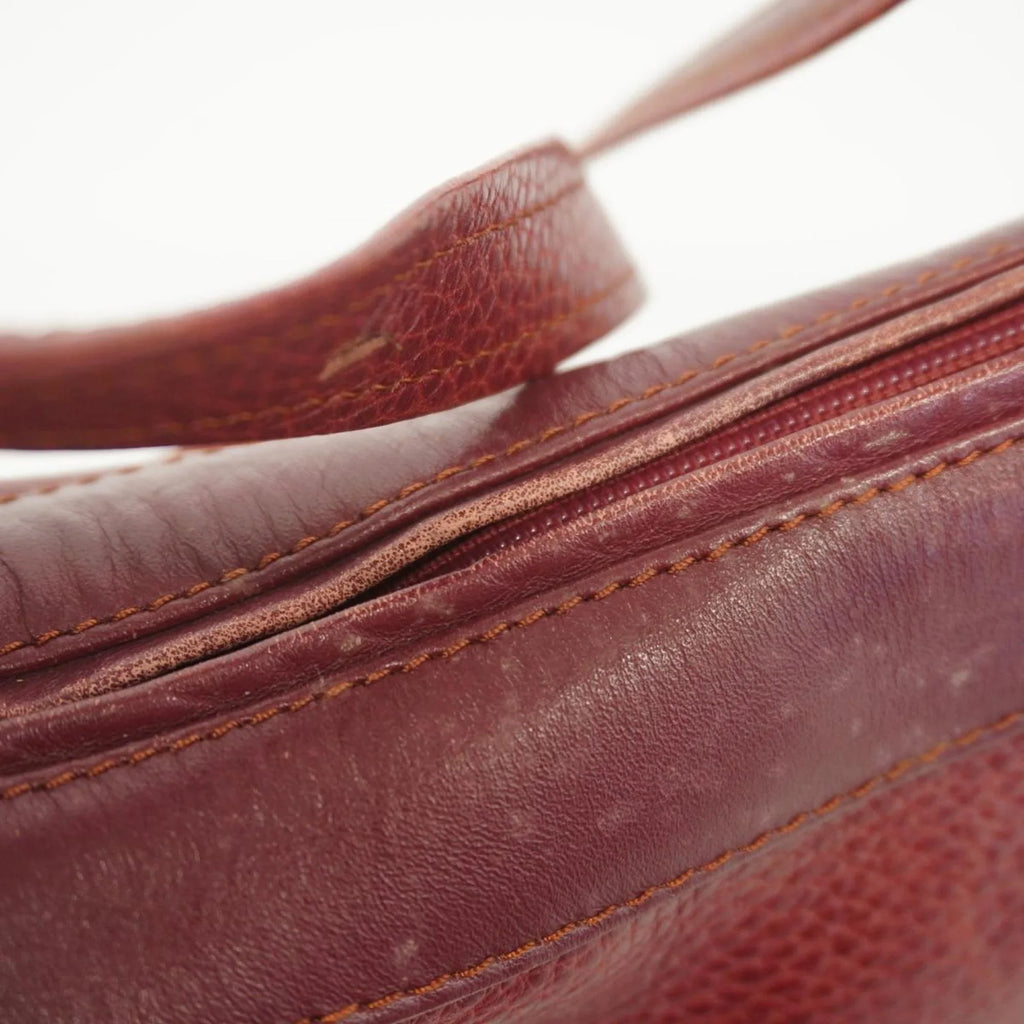 Red Ladies Shoulder Must Cartier Bag (Good) Pre-Owned Leather