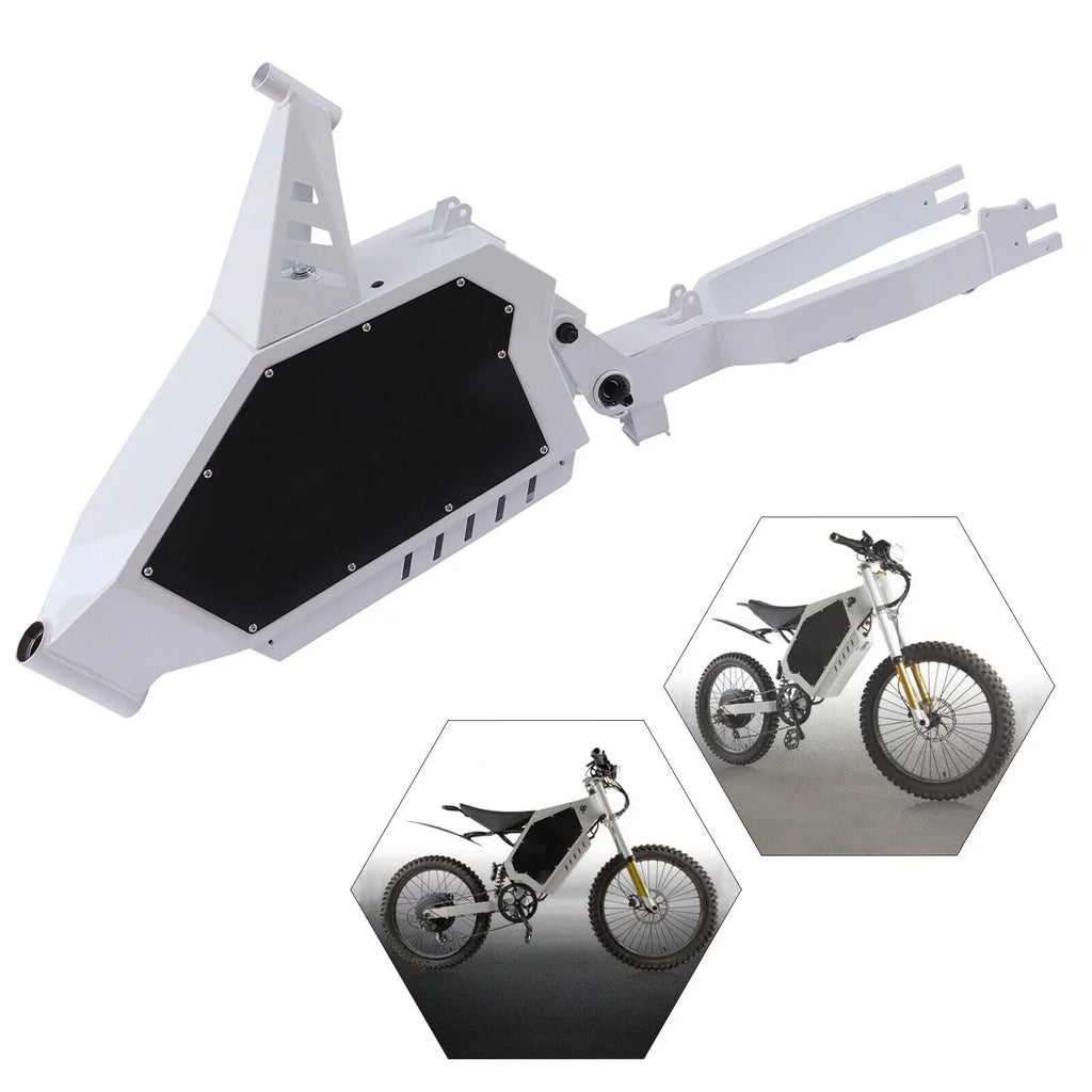 Stealth E-Bikes(White) Miumaeov Adjustable 20" 26" Frame Electric Bomber or Bicycle Iron For