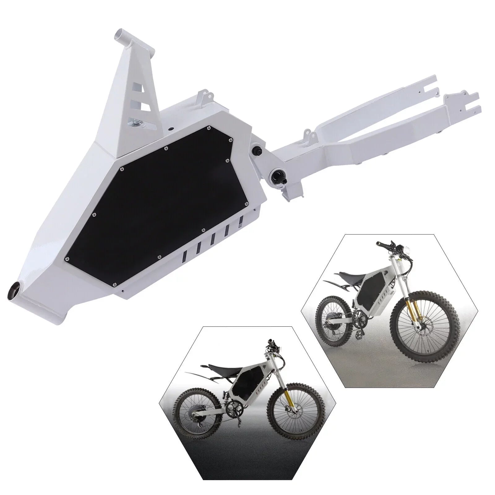 Stealth E-Bikes(White) Miumaeov Adjustable 20" 26" Frame Electric Bomber or Bicycle Iron For