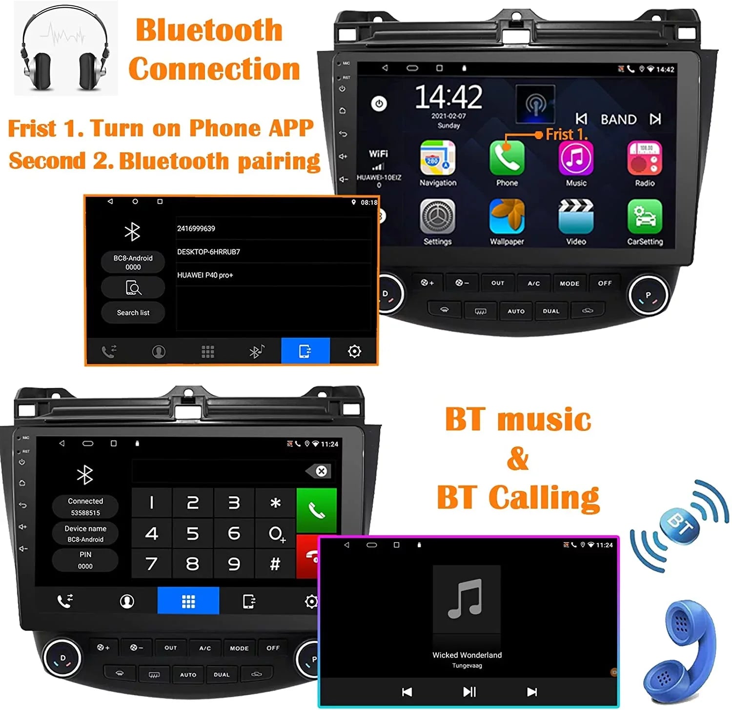 for 10 2006 Binize Auto 2005 2004 Accord Inch 7th Honda 2007 Android10 Car Stereo CarPlay&Android Featuring 2003