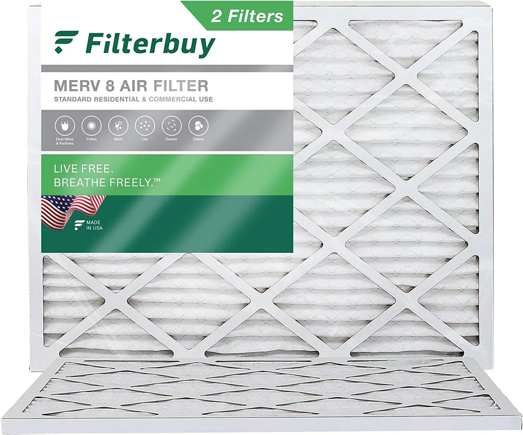 Pleated HVAC 16.25x21.25x1 AC Filters Furnace (2-Pack) MERV Filterbuy 8 Air