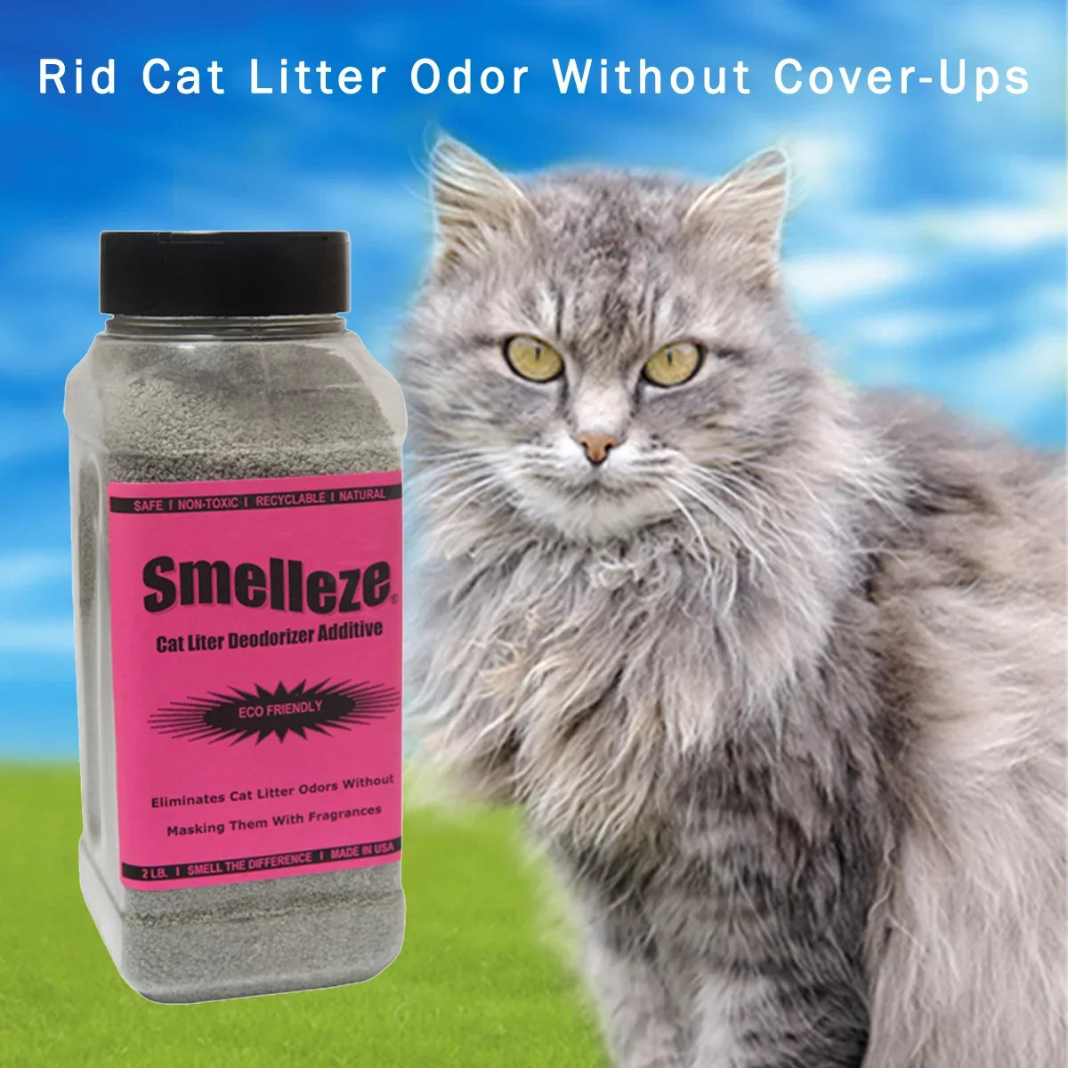 Safely Stench Out Eco Pee 50 & lb. Get Granules Additive: Odor Removal Litter SMELLEZE Poop Cat