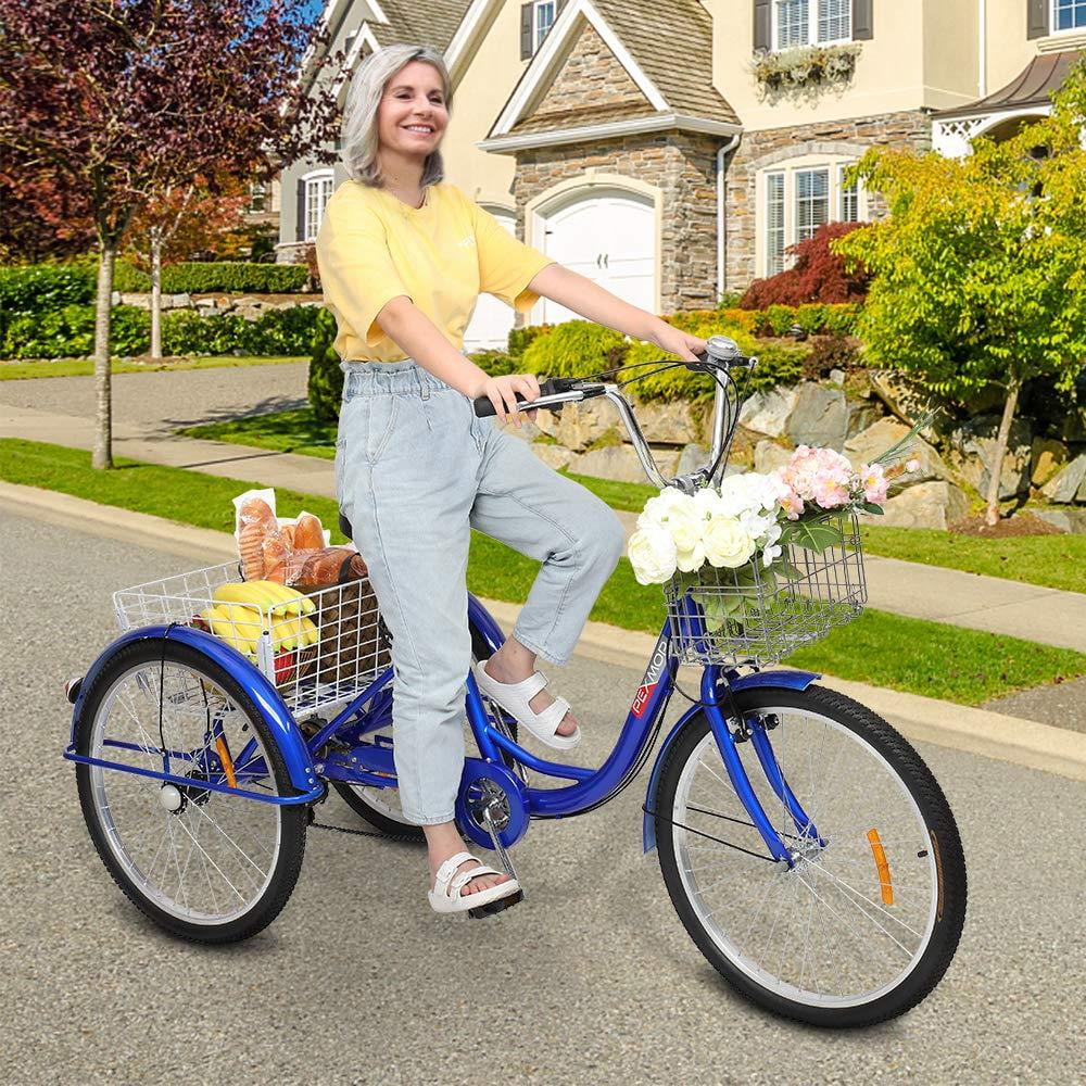 26-Inch Women's SalonMore Men's Bike, Wheel Blue Tricycle Adult