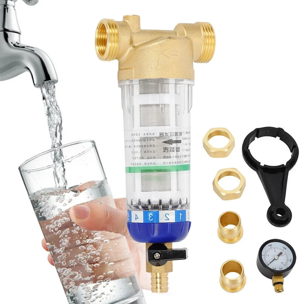 liquid Reusable 3/4" Filter Down Mesh Filter Spin 50℃ liquid Inch System Sediment