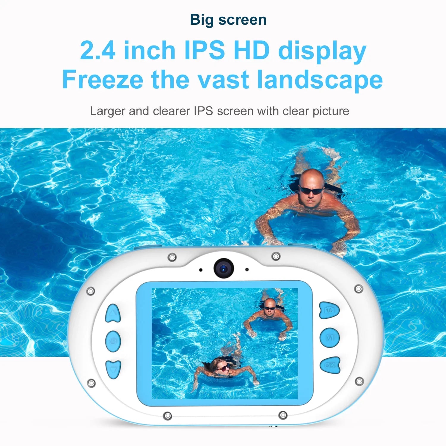 with 5s and Front Rear IPS for Waterproof Digital One-click 8MP PhotoVideo OWSOO Inch Self-timer Dual 2.4 Cameras Screen