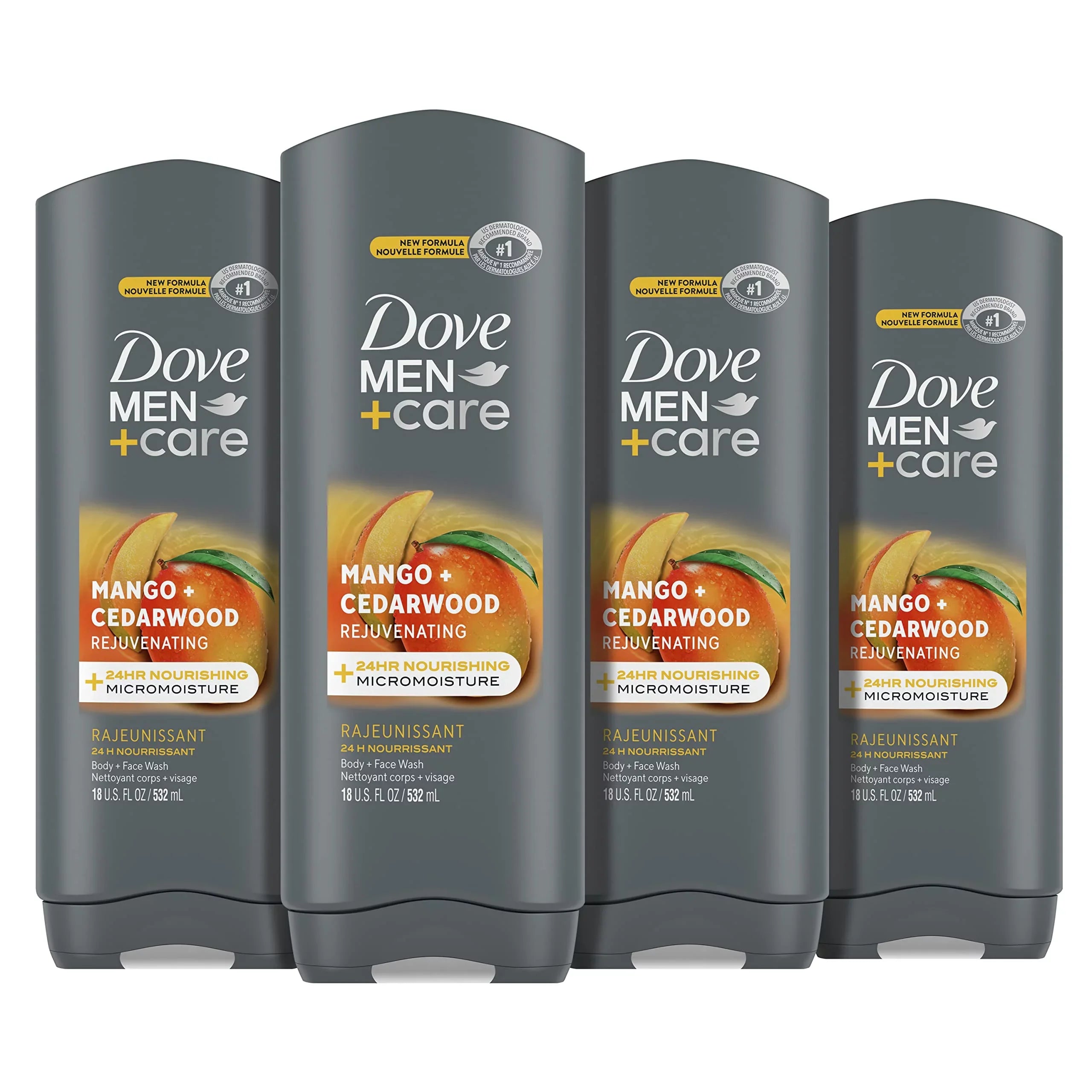 Dove Oz Men 24-Hour + Nourishing With Men For Mango 4 Wash Technology Micromoisture 18 Cedarwood Rejuvenating Body Count + Care