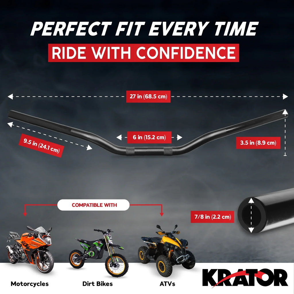 7/8 400 Motorcycle Inch Krator Majesty XC 180 Yamaha Low-Rise 200 Compatible 125 Handlebar with