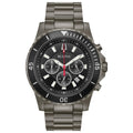 Stainless Watch Men's - Bulova Chronograph 98B337 Steel IP Gray