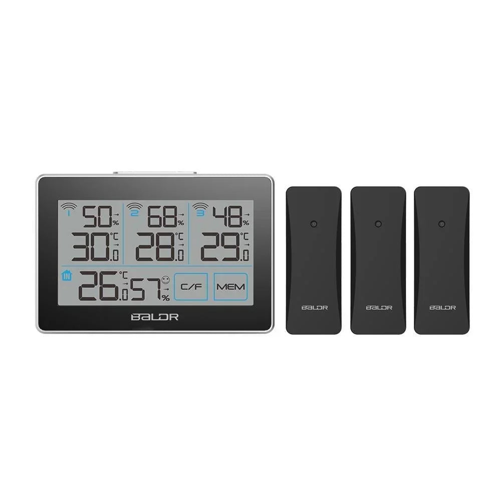 and Hanging Station Max Tracker Real-Time with - Slot, LCD, Sensors, climate BALDR Wireless 262 Built-in Remote ft with 3 Humidity Digital Meter Black Temperature and Distance Touchscreen, Stand