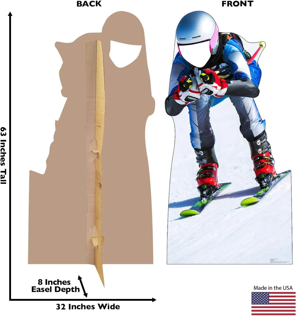 Skier Downhill Standup dimension Cutout Cardboard Stand-In Life