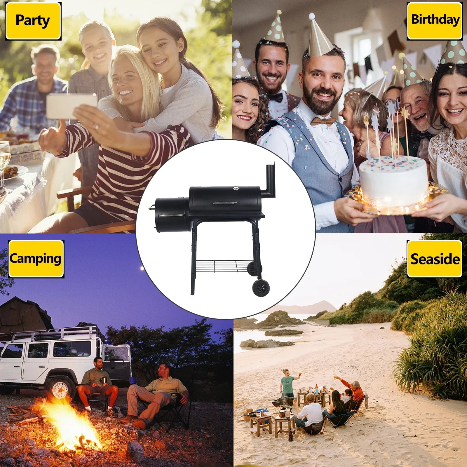 Meat Vebreda BBQ Barbecue Pit exterior Charcoal Cooker Backyard Smoker Grill