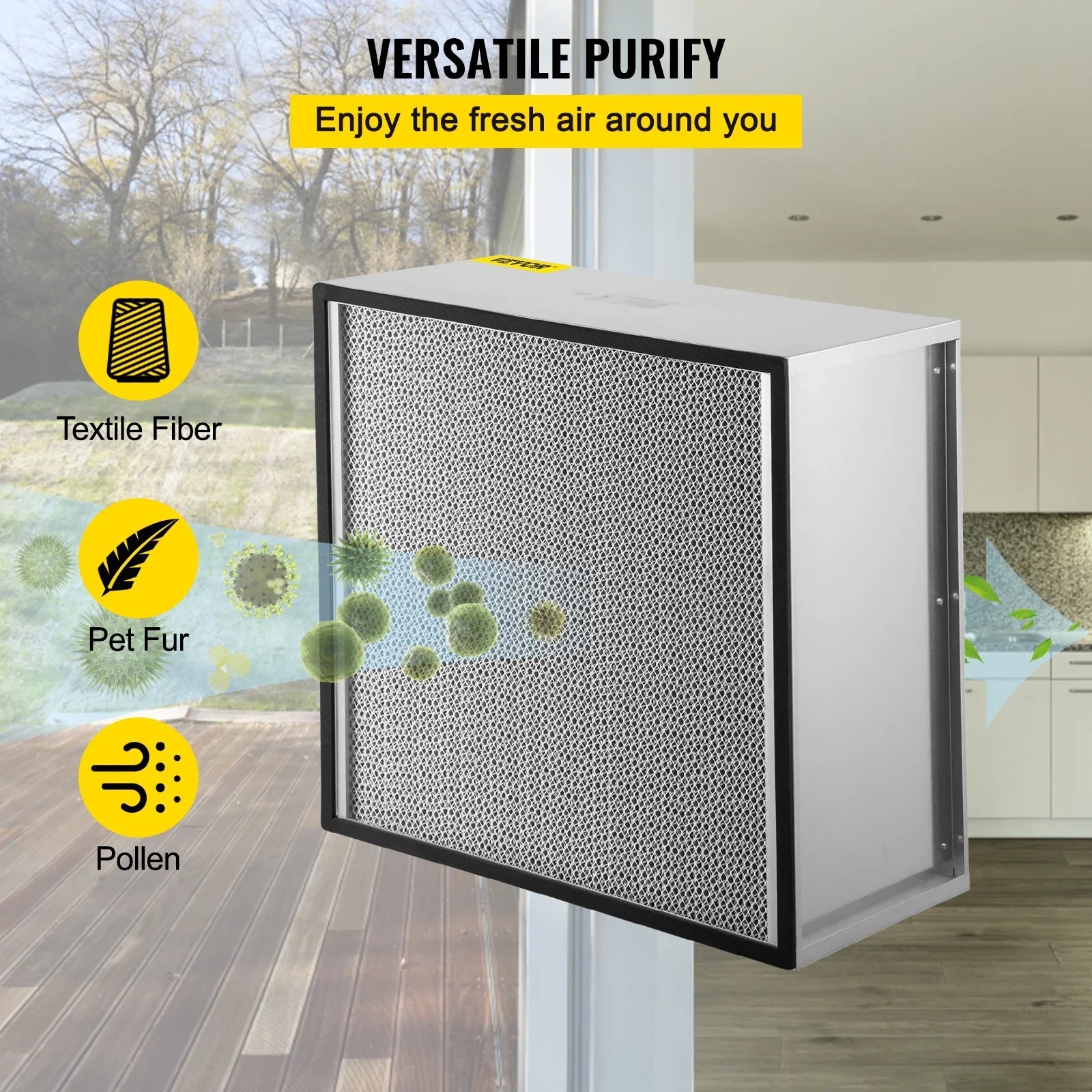 Filter, Standard with Air Filter Compatible Replacement Frame, Pleated Filter 99.97% Bentism Durable AC Replacement, HEPA Galvanized True Filter Air 24''x24''x11.5'' Filter,