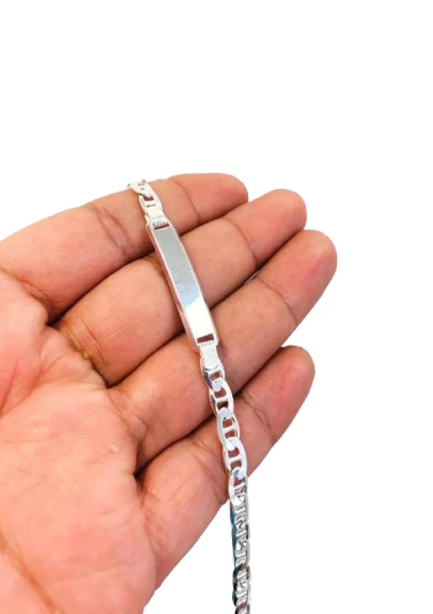 in / Bracelet Bracelet Sterling 8" 925 Pulsera ID for Link Bracelet / Mens 9.7g ID hombre Mariner Mens Silver for para Silver Silver 5.4mm Mariner /