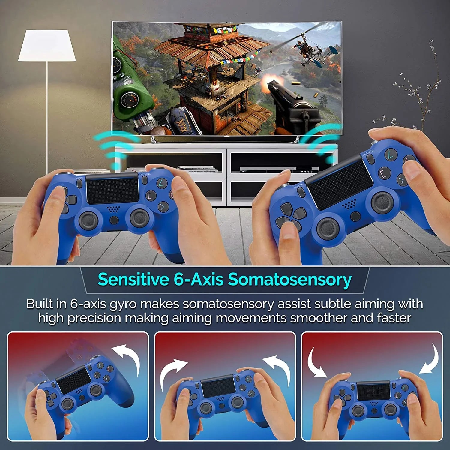 Speaker/Gyro/Remote Battery/Built-In BlueTooth Galaxy 20/Ultra/Edge/5G/Note20 Controller 1;000 (Blue) PRO Wireless Slim Plus GamePad Compatible with Note