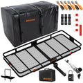 & 40 Mockins Arm Cap. Basket Foldable Carrier Cargo Trailer CF XXL 500lbs 70"x30"x6" Bag Hitch | Mount Hitch with Hitch