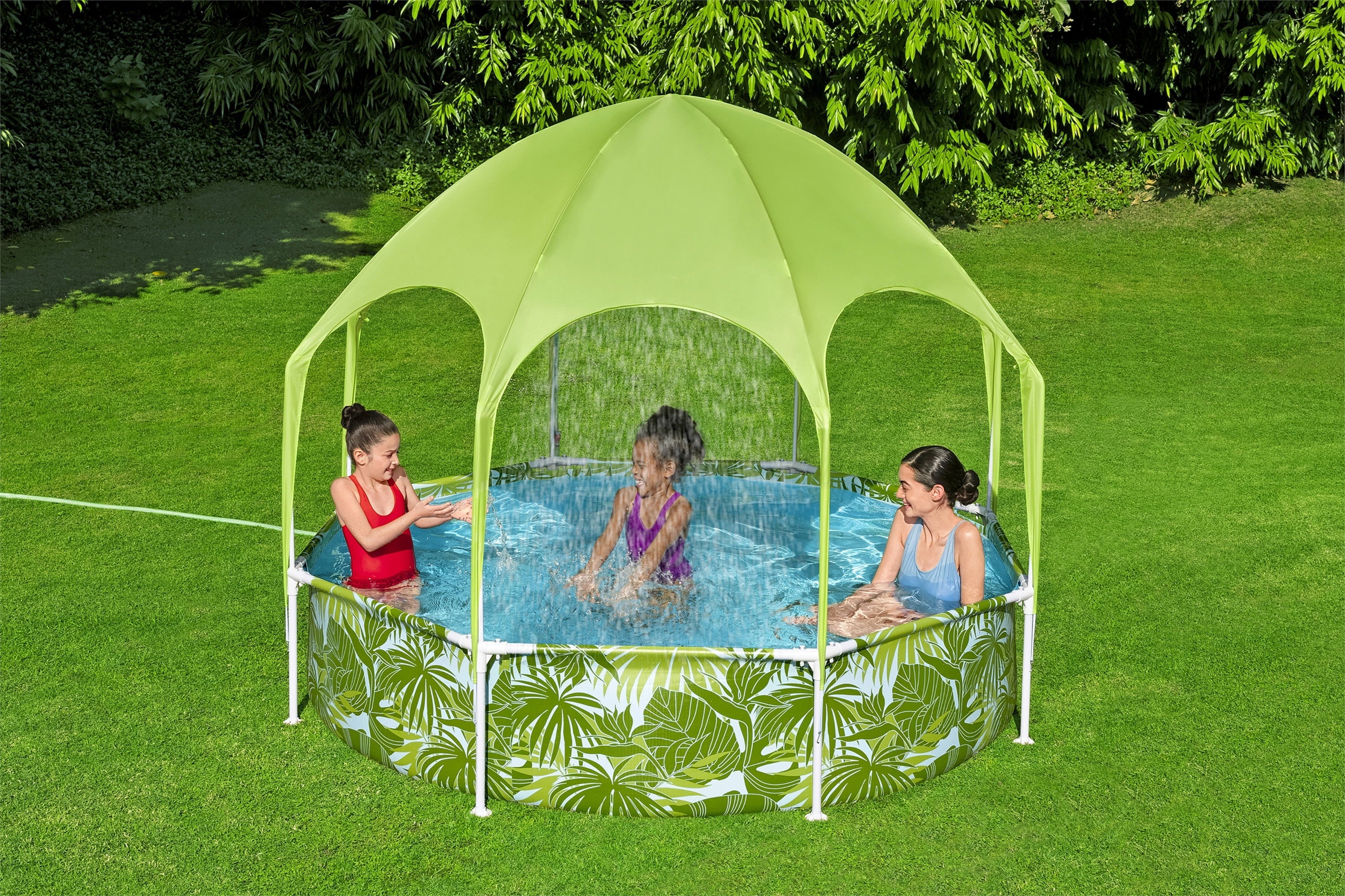 Shade With Ground Pool ft. H2OGO x 8 Pool Set Above Round 20 in.