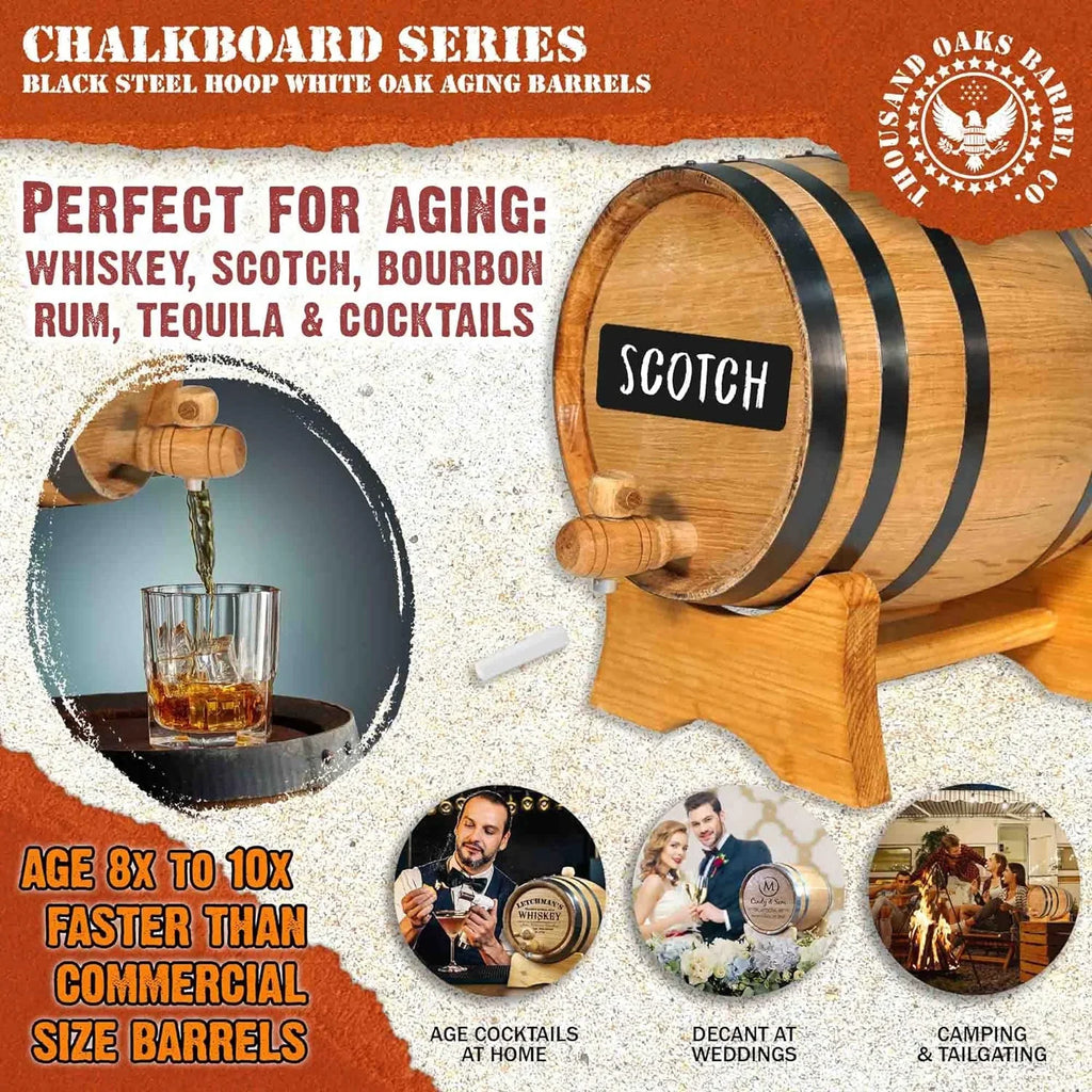 Stch, Mini Hot Bourbon, Front With - Charred Whiskey, Chalkboard For Barrel Oak (2 - cktails, Der American Bar Keg Liter) Aging Home . By Sauce Gin,