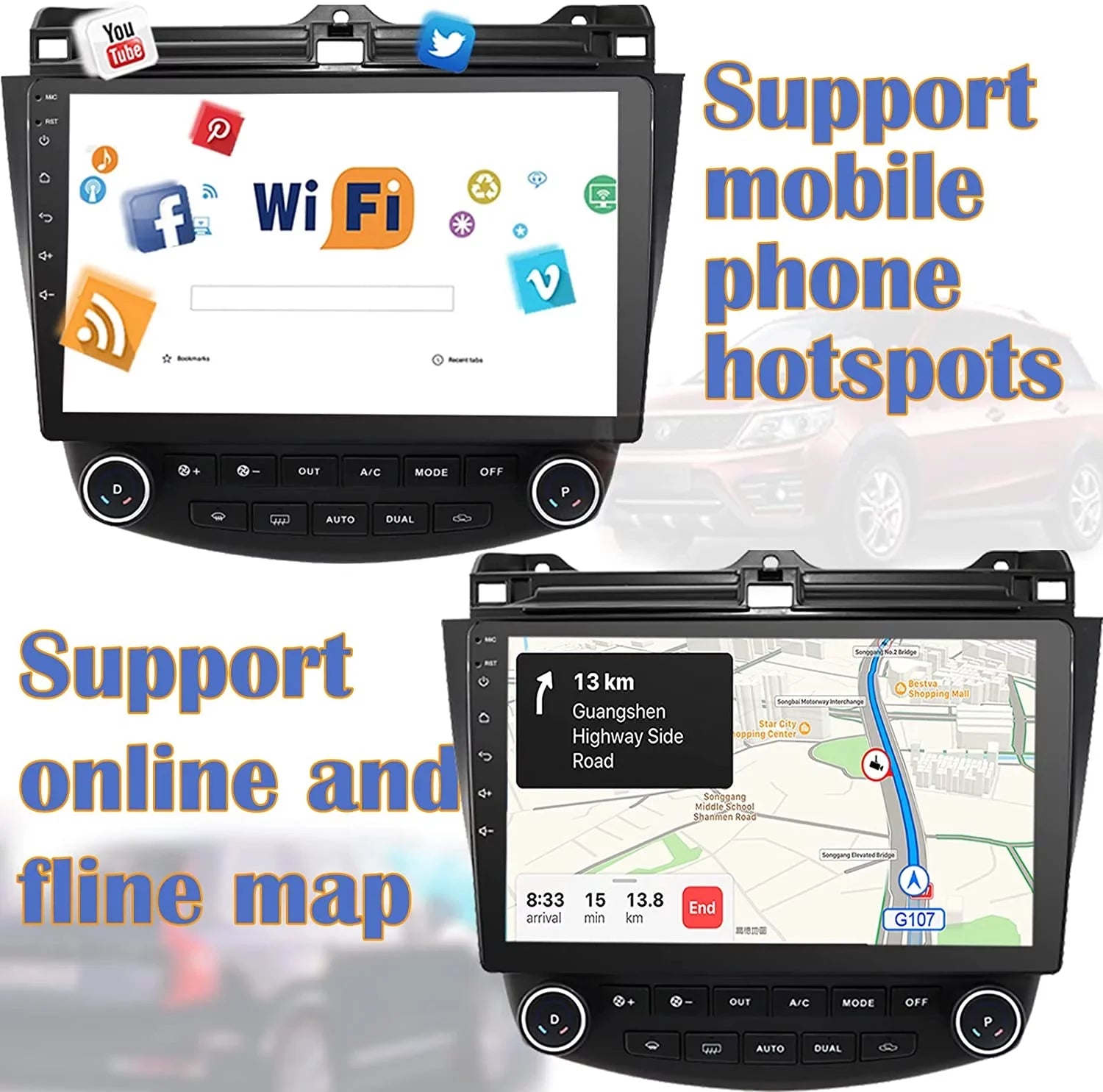 for 10 2006 Binize Auto 2005 2004 Accord Inch 7th Honda 2007 Android10 Car Stereo CarPlay&Android Featuring 2003