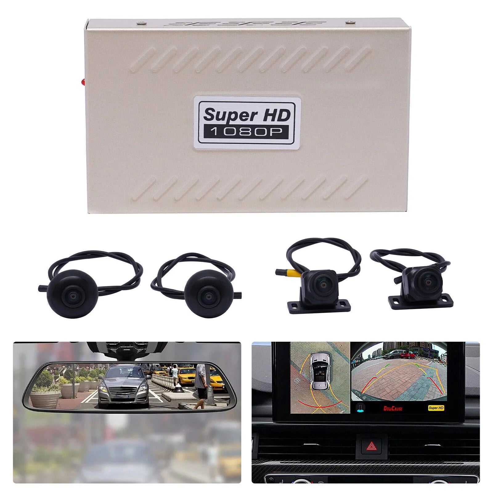 Miumaeov Panoramic 360° DVR Kits System View 1080P Seamless Recording Bird 4-camera Car