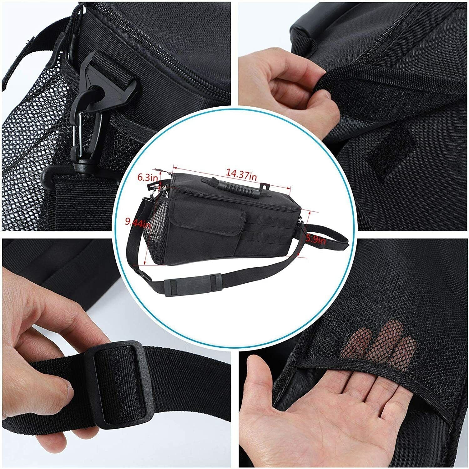 Organizer Teledu Pockets Rear Storage Bag Side Black Trunk