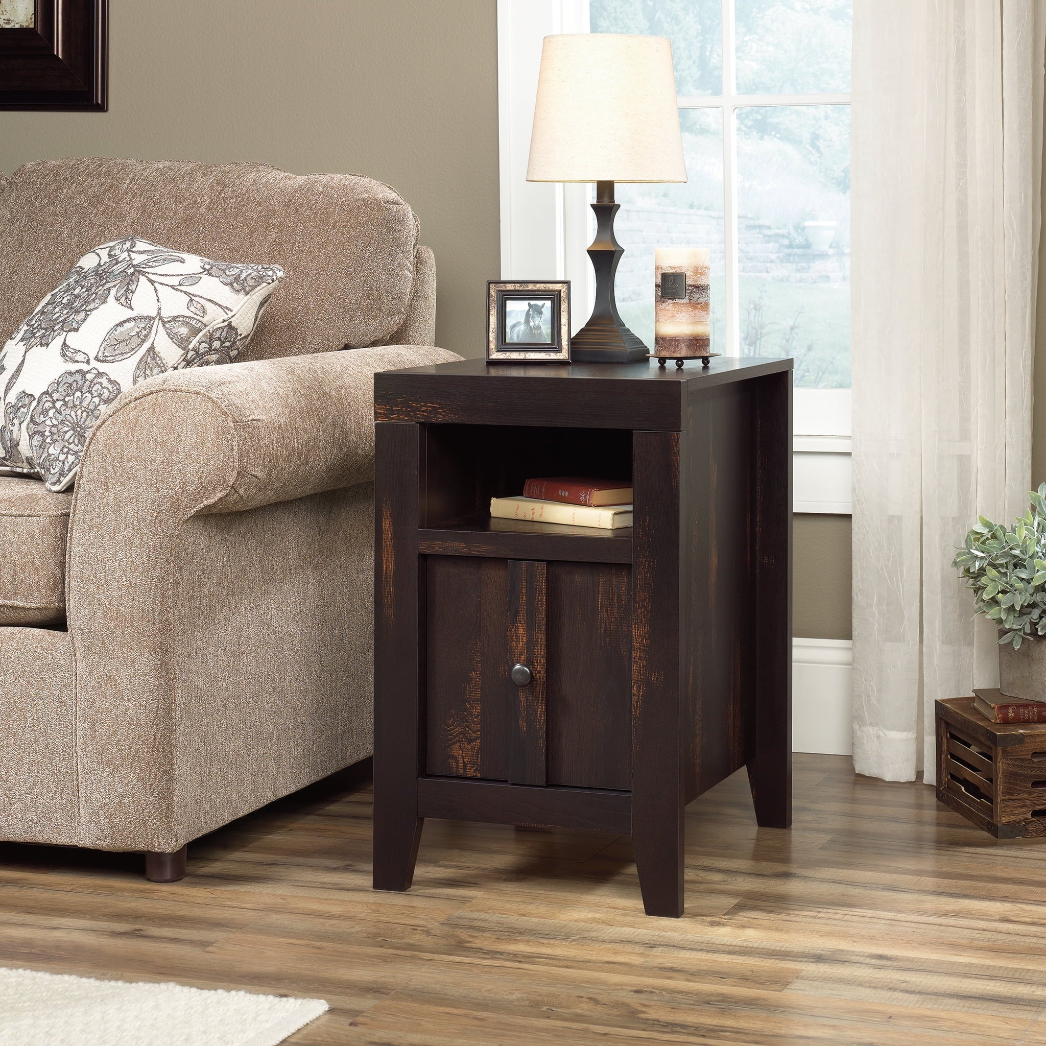 End Char Sauder Dakota Finish Table, Pass Pine