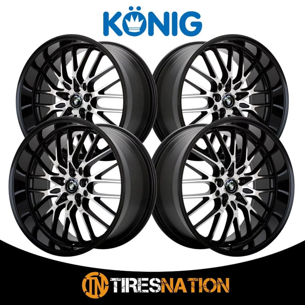5x112 Wheel 17x8 With 16MB Face Konig Lace Black Gloss +45et Machined