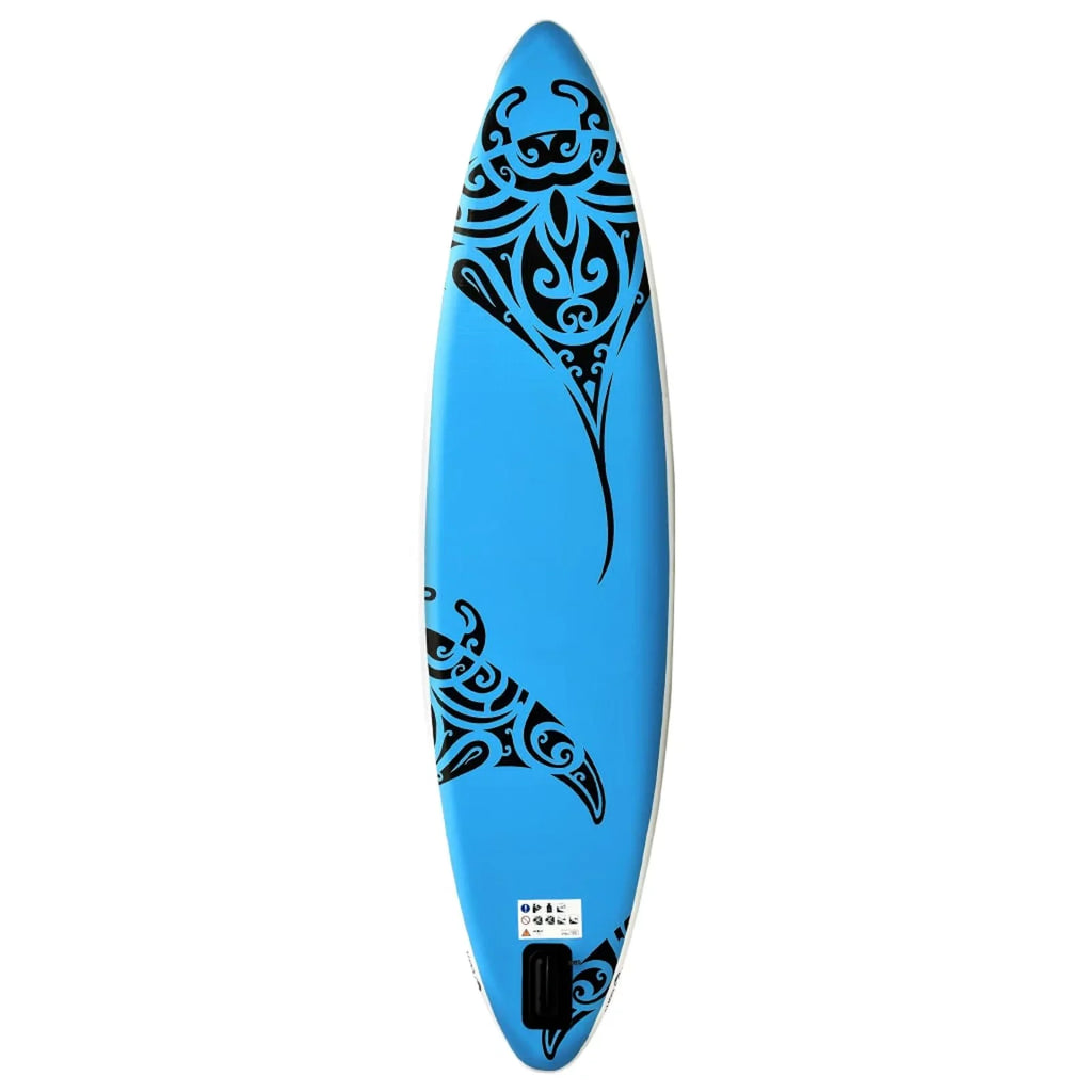 Inflatable 120.1"x29.9"x5.9" Paddleboard Blue Set Walmeck