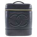 Black Skin (Good) Made in Handbag Vanity Coco Zipper Matte Ladies Pre-Owned Caviar Mark France