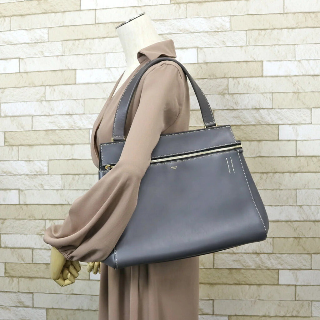 Ladies Handbag Celine Gray CELINE Pre-Owned Edge (Fair)