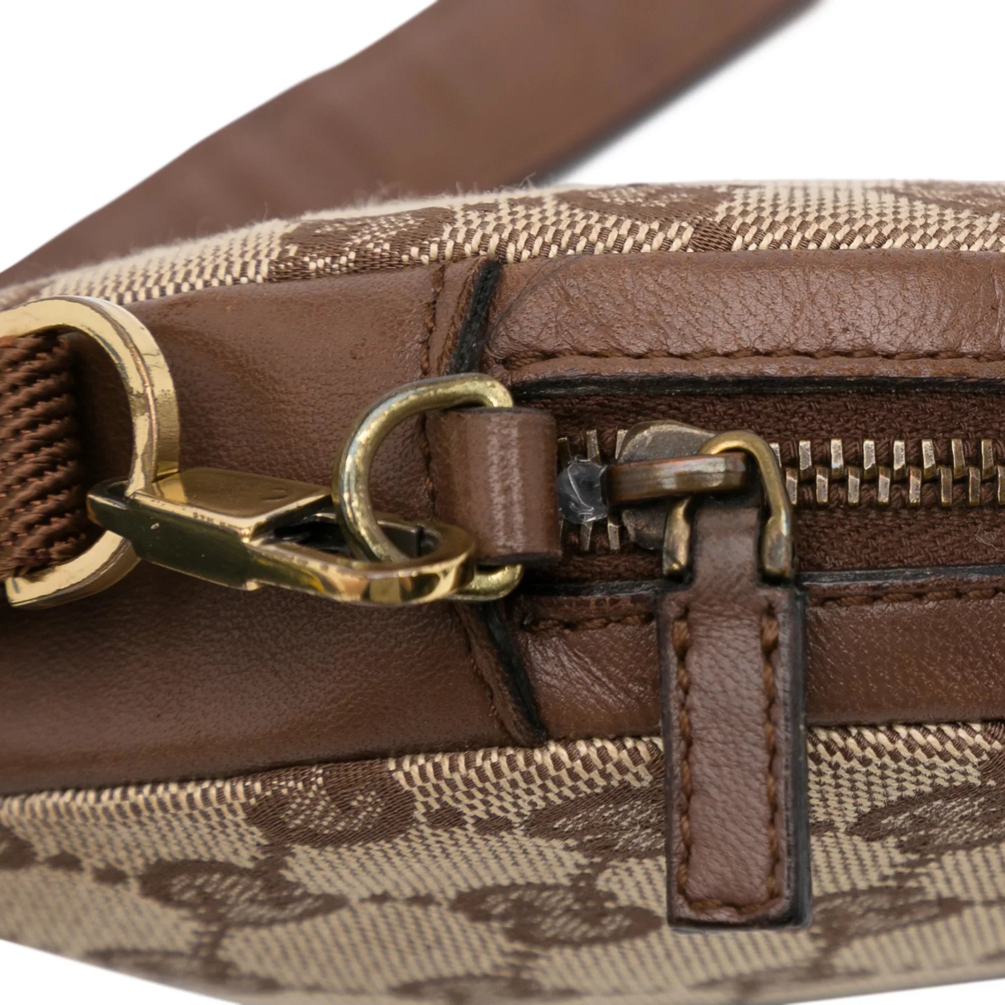 Bag Pre-Owned Unisex (Good) Round Canvas Crossbody Crossbody GG Fabric Authenticated Brown