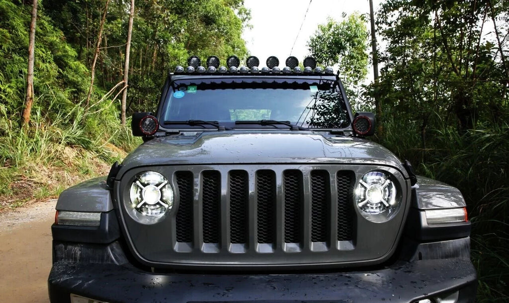 RS9JLAAH-RGB JL 9in Angle Sport headlight For adj. X-HALO Race JEEP 108w w Beam