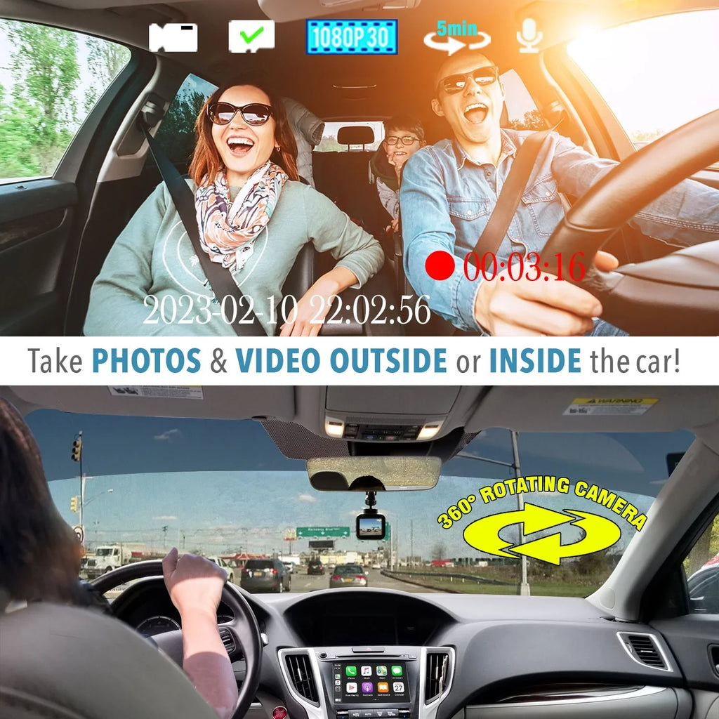 '- Car Full DashCam Wi-Fi, Camera, 1080p G-Sensor with Loop Angle Endless Recording Camera PRO and HD Wide