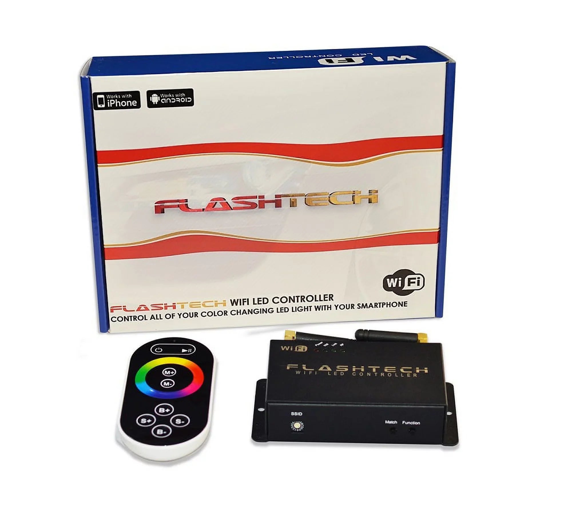 Kit V.3 with Halo for Change Multi Color Fusion RGB Remote Flashtech Wifi Caliber Fog Dodge Light Ring 07-12 Color LED