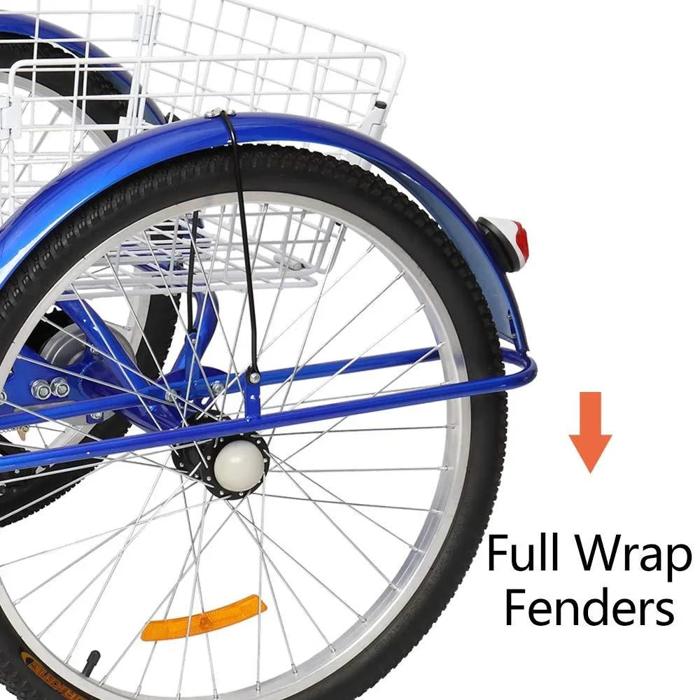 26-Inch Women's SalonMore Men's Bike, Wheel Blue Tricycle Adult