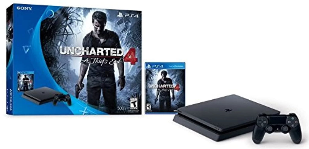 4 UMA134 Bundle 4 Uncharted Restored PlayStation (Refurbished) 500GB Black Console Slim