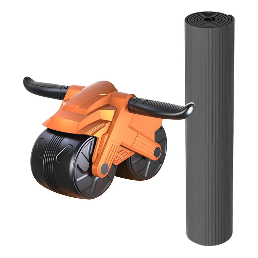 Double Wheel Training Widened with Wheel Wheels Mat Building Abdominal Workout Double Muscle Body Roller, Orange for Abdominal Equipment
