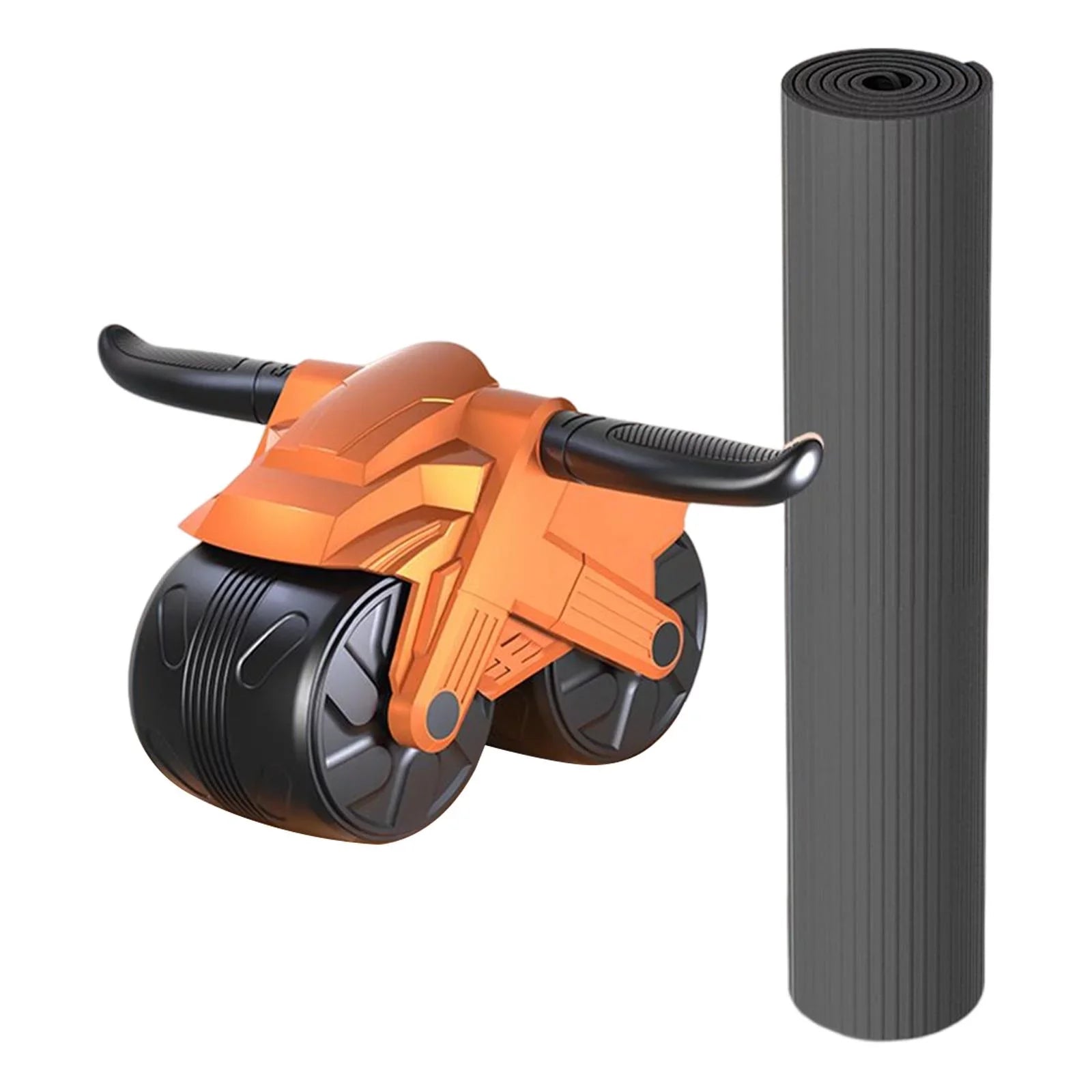 Double Wheel Training Widened with Wheel Wheels Mat Building Abdominal Workout Double Muscle Body Roller, Orange for Abdominal Equipment
