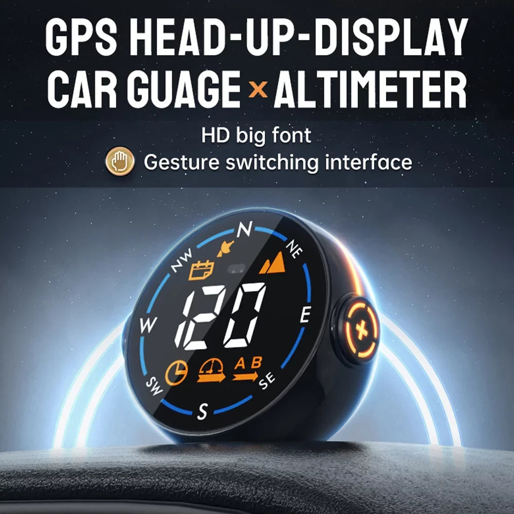 Display Head Speedometer Setup Easy Digital GPS Car Display, & Altitude H600G Clear Meter Speed ammoon