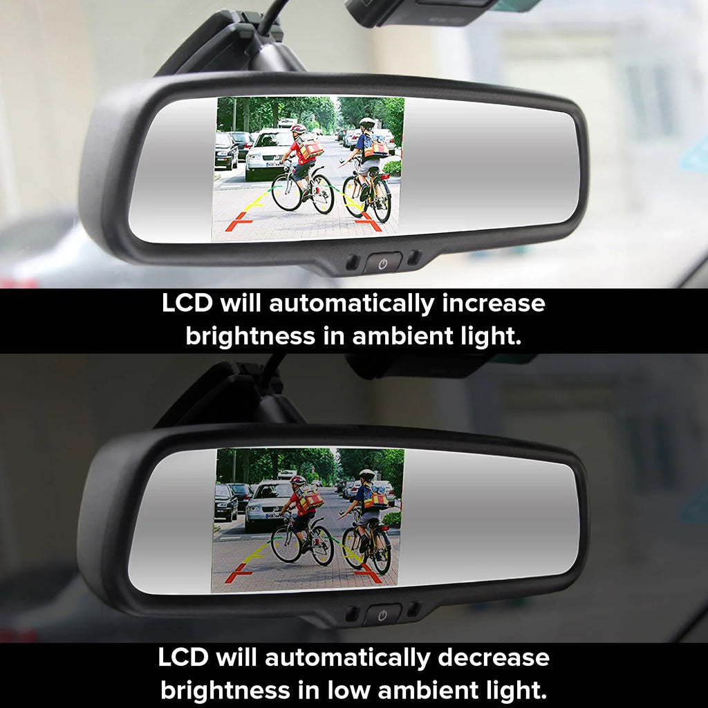 Fit Mirror Master for Transmitter Wireless | Universal LCD 4.3" Tailgaters with Rear & View Screen Mount OEM Cars