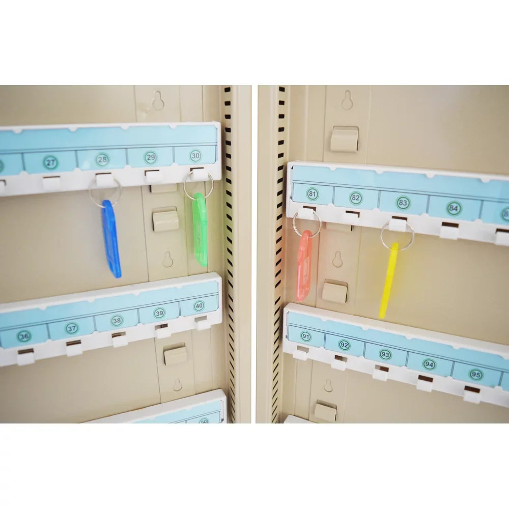 Key Hooks Mount Box Wall Cabinet 100 Organizer Beige Lock EQCOTWEA Key