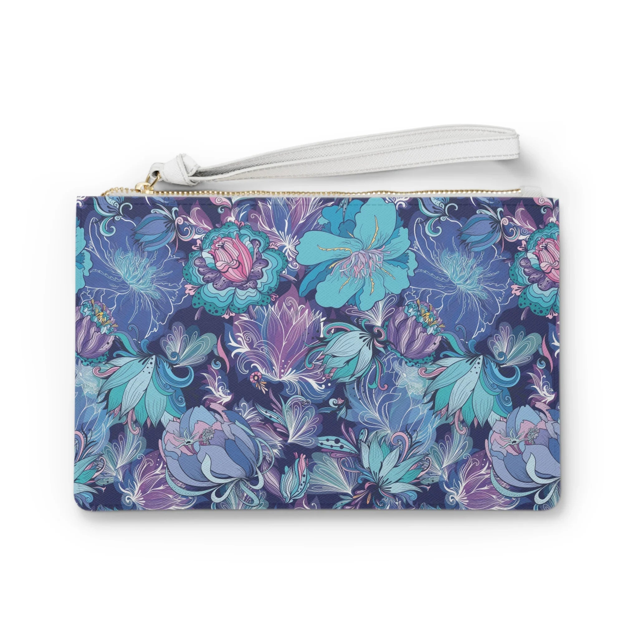 Clutch White Floral Fusion Navy, Purple, Bag
