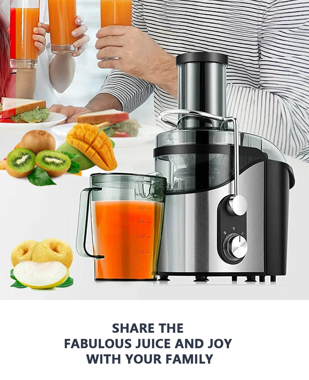 Feed Vegetables Modes 3" Centrifugal Chute Fruits 2 Juicer for & with Machine Speed -