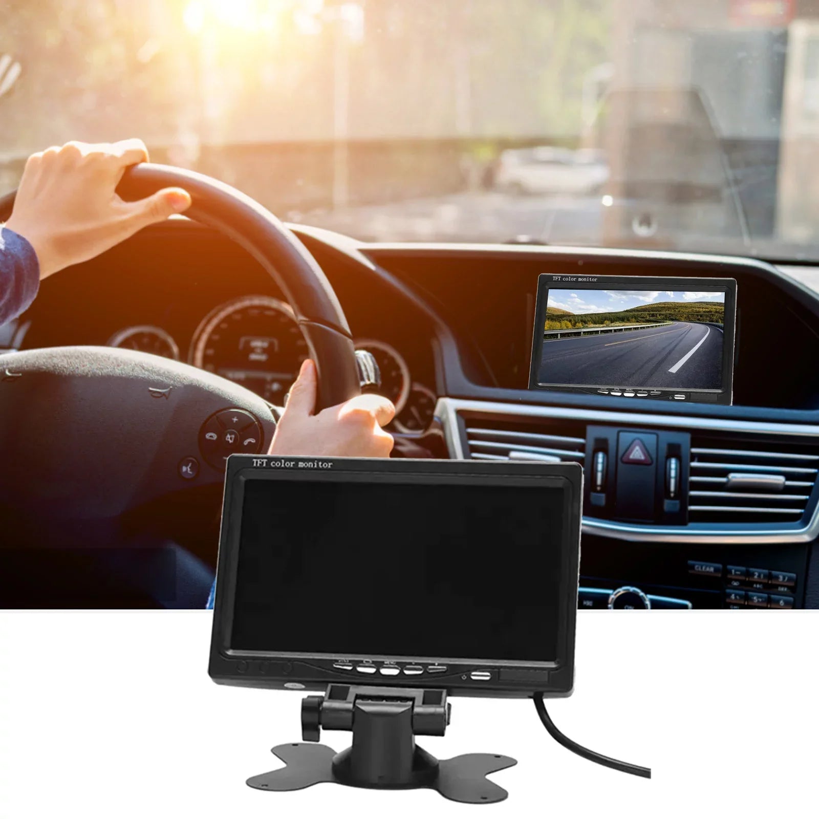 Rear For Built-in Backup TFT Monitor Car AV Monitor Speaker HD Trailer HD View Camera Inch RV Display Display Input Screen Screen 7 Trucks Reverse Bus 1024x600