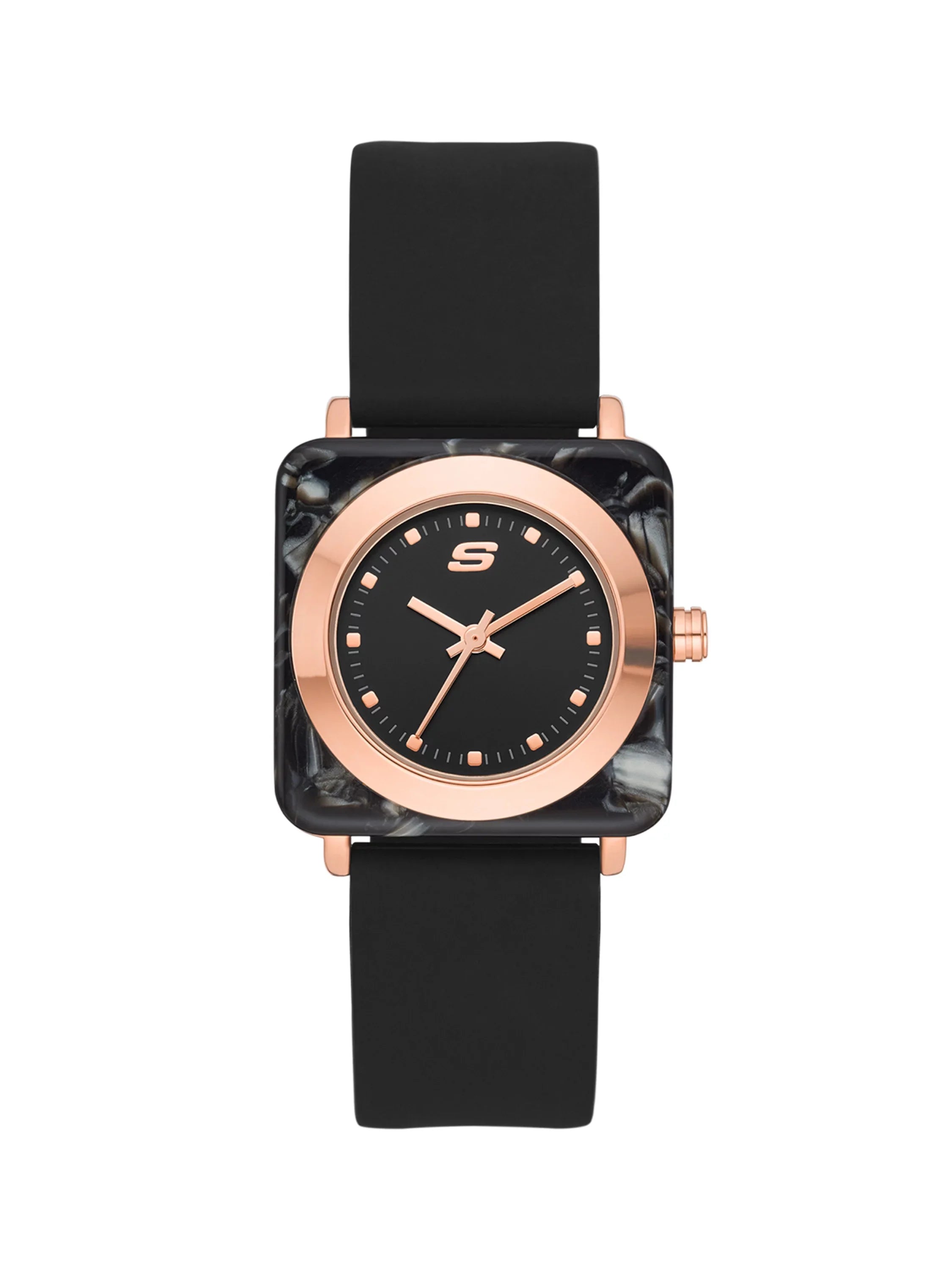 Skechers Square Calabar Silicone Three-Hand Watch Women's