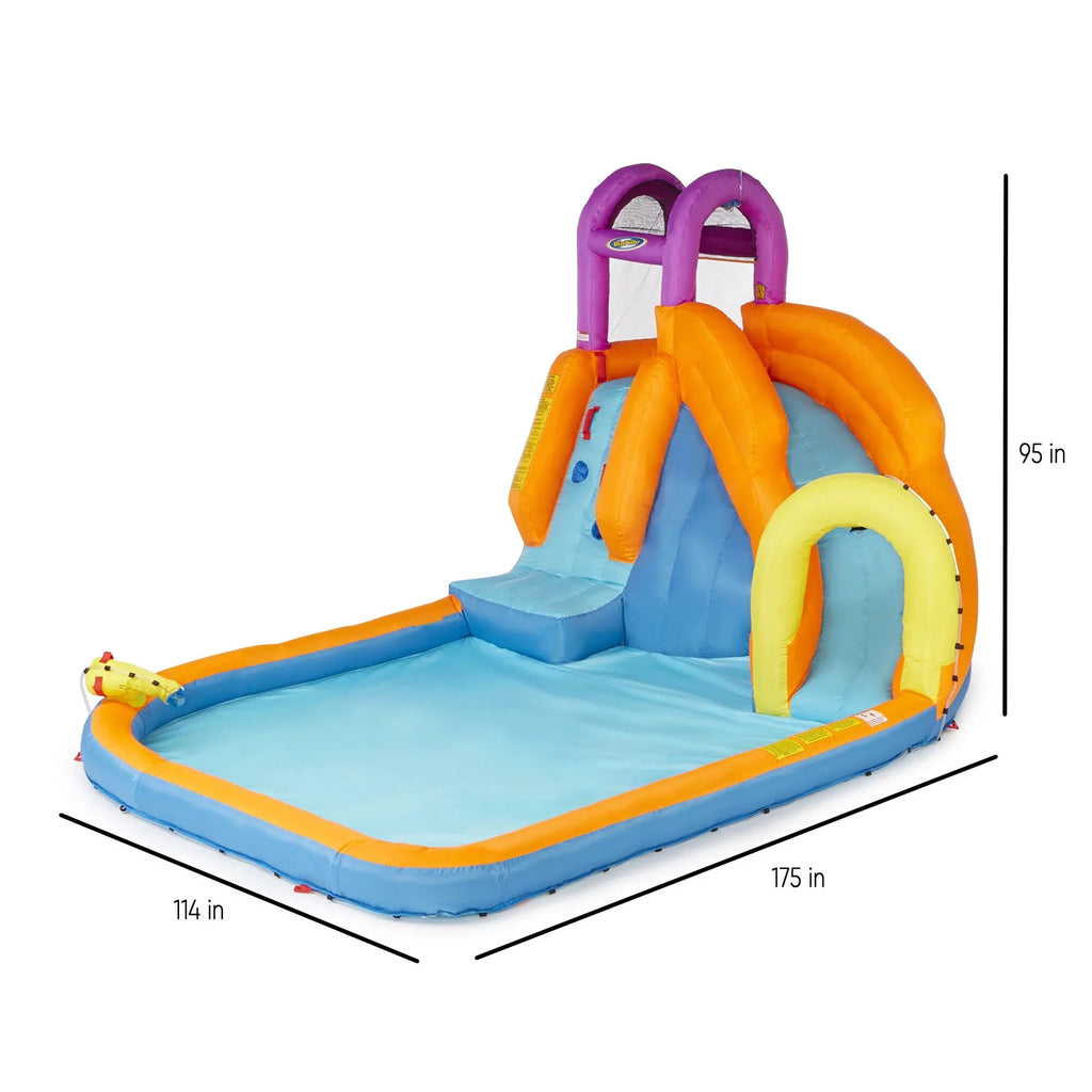 Twist Tornado liquid exterior with Mega Slide Inflatable Time Kids Park Magic
